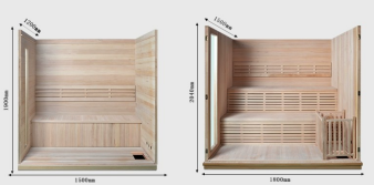 ساونا بخار منزلية مع مؤقت - هيكل من خشب الأرز الطبيعي للاسترخاء في جلسات السبا